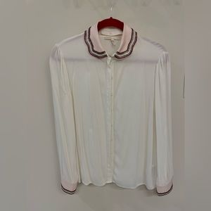 Maje canga embellished button down shirt size 1